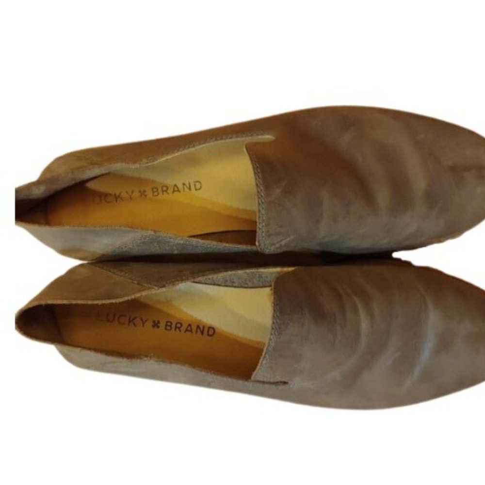 Lucky Brand Cahill Leather Open Grey Slip On Shoes - Picture 4 of 7